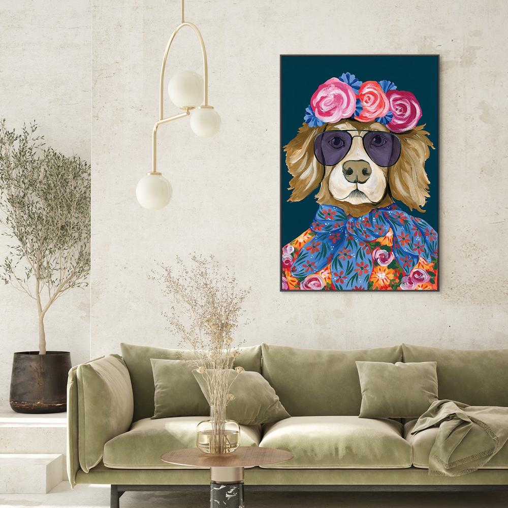 Glitzy Golden Retriever-by-Yvette St. Amant-wall-art-print-canvas-poster-framed-Gioia