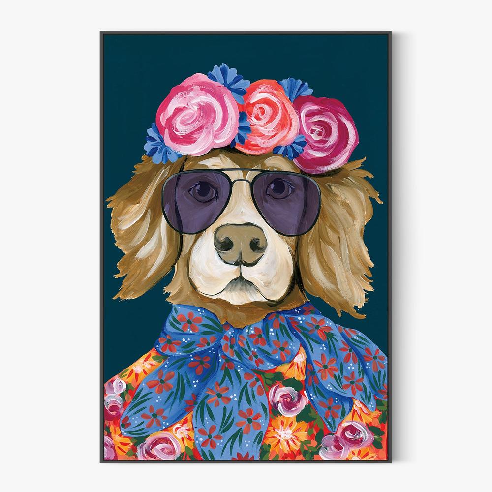 Glitzy Golden Retriever-by-Yvette St. Amant-wall-art-print-canvas-poster-framed-Gioia