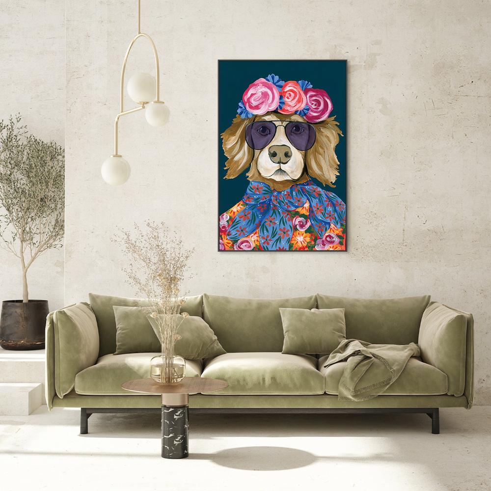 Glitzy Golden Retriever-by-Yvette St. Amant-wall-art-print-canvas-poster-framed-Gioia