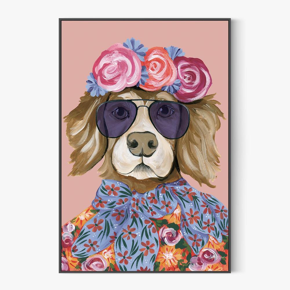 Glitzy Golden Retriever v2-by-Yvette St. Amant-wall-art-print-canvas-poster-framed-Gioia