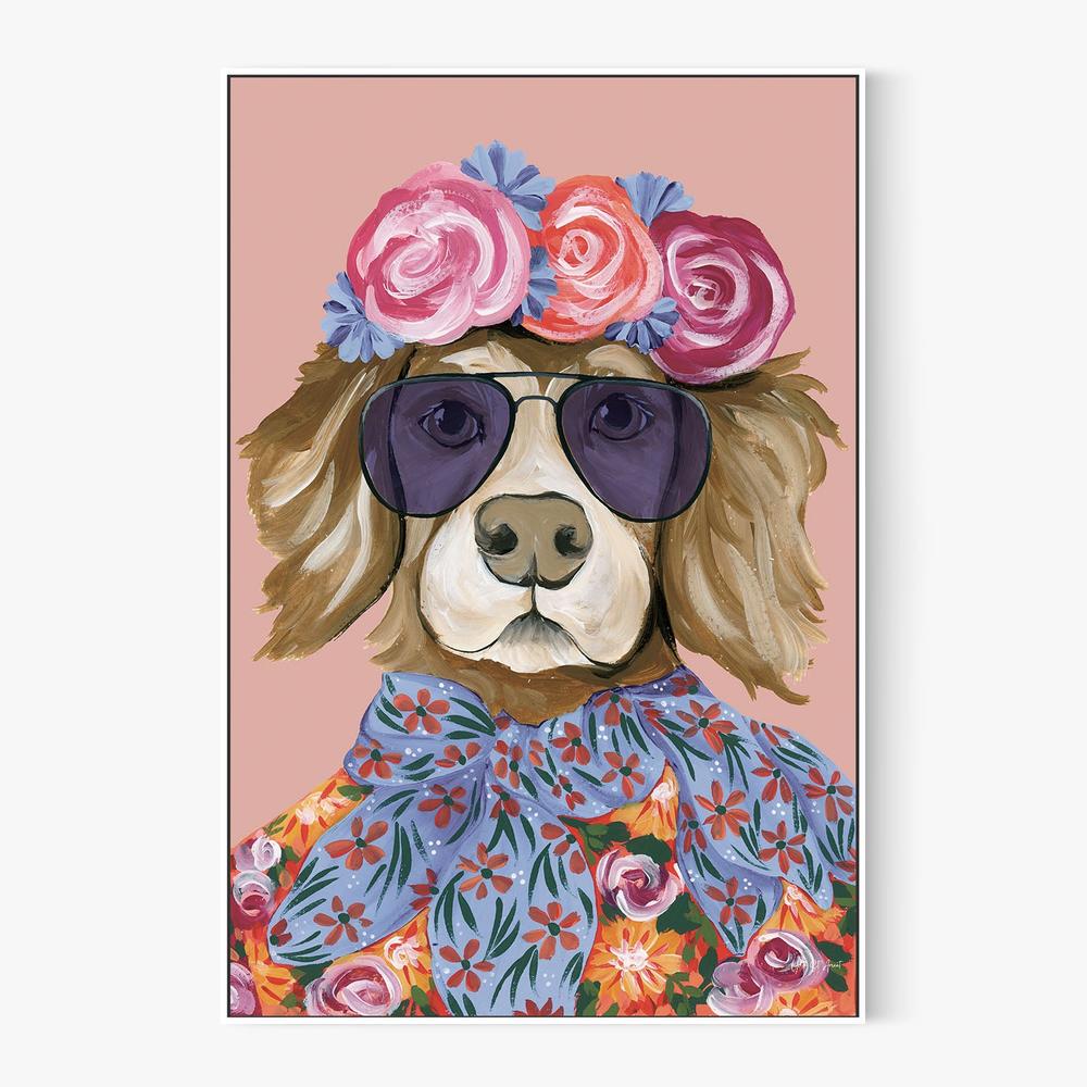 Glitzy Golden Retriever v2-by-Yvette St. Amant-wall-art-print-canvas-poster-framed-Gioia
