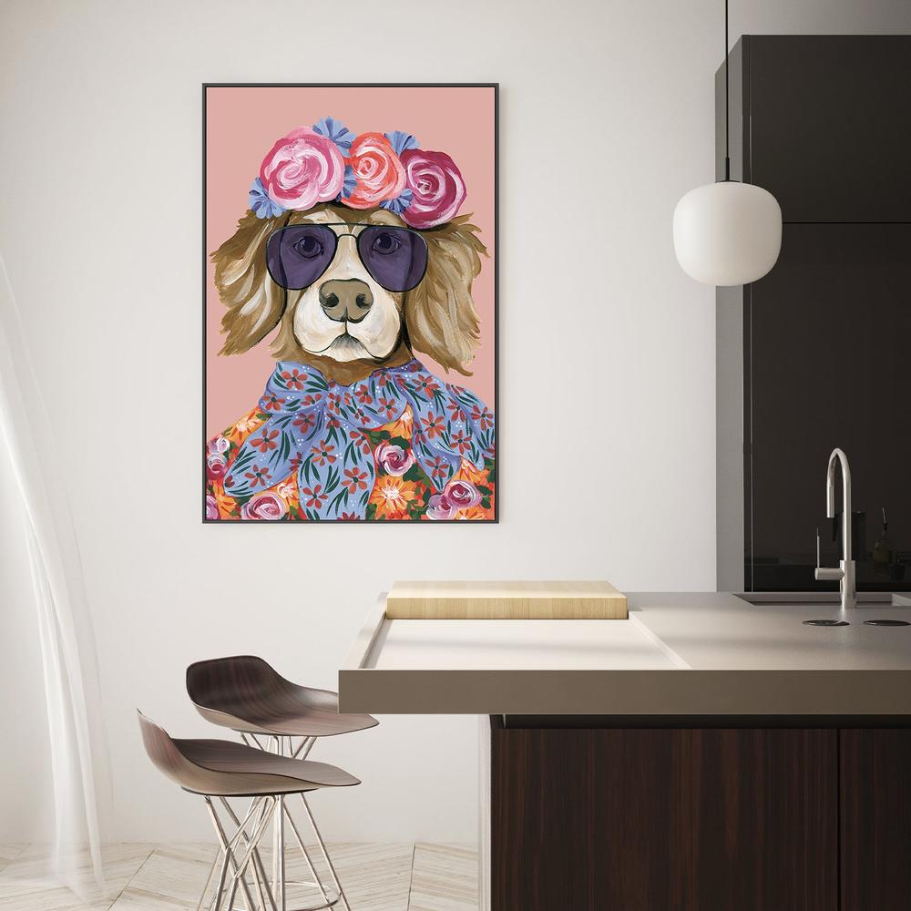 Glitzy Golden Retriever v2-by-Yvette St. Amant-wall-art-print-canvas-poster-framed-Gioia
