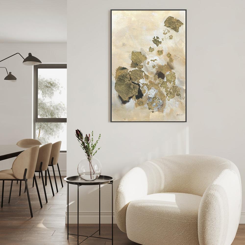 Gold Leaf Abstract-by-Yvette St. Amant-wall-art-print-canvas-poster-framed-Gioia