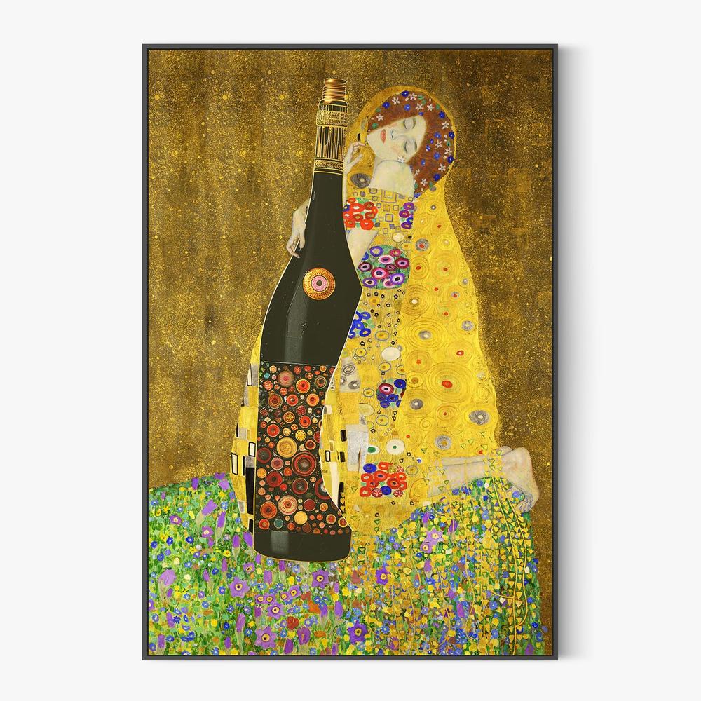 Golden Bottle Embrace-by-Artem Pozdniakov-wall-art-print-canvas-poster-framed-Gioia
