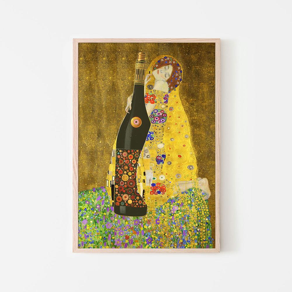 Golden Bottle Embrace-by-Artem Pozdniakov-wall-art-print-canvas-poster-framed-Gioia