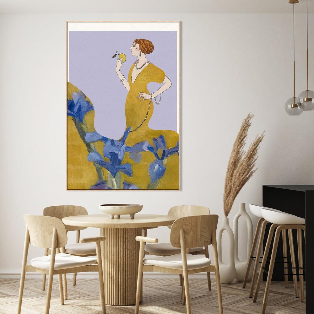 Golden Flapper Amidst Irises-by-Wild Violets-wall-art-print-canvas-poster-framed-Gioia