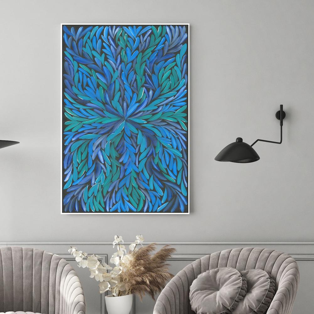 Healing Leaves Blue-by-Emma Rigney-wall-art-print-canvas-poster-framed-Gioia