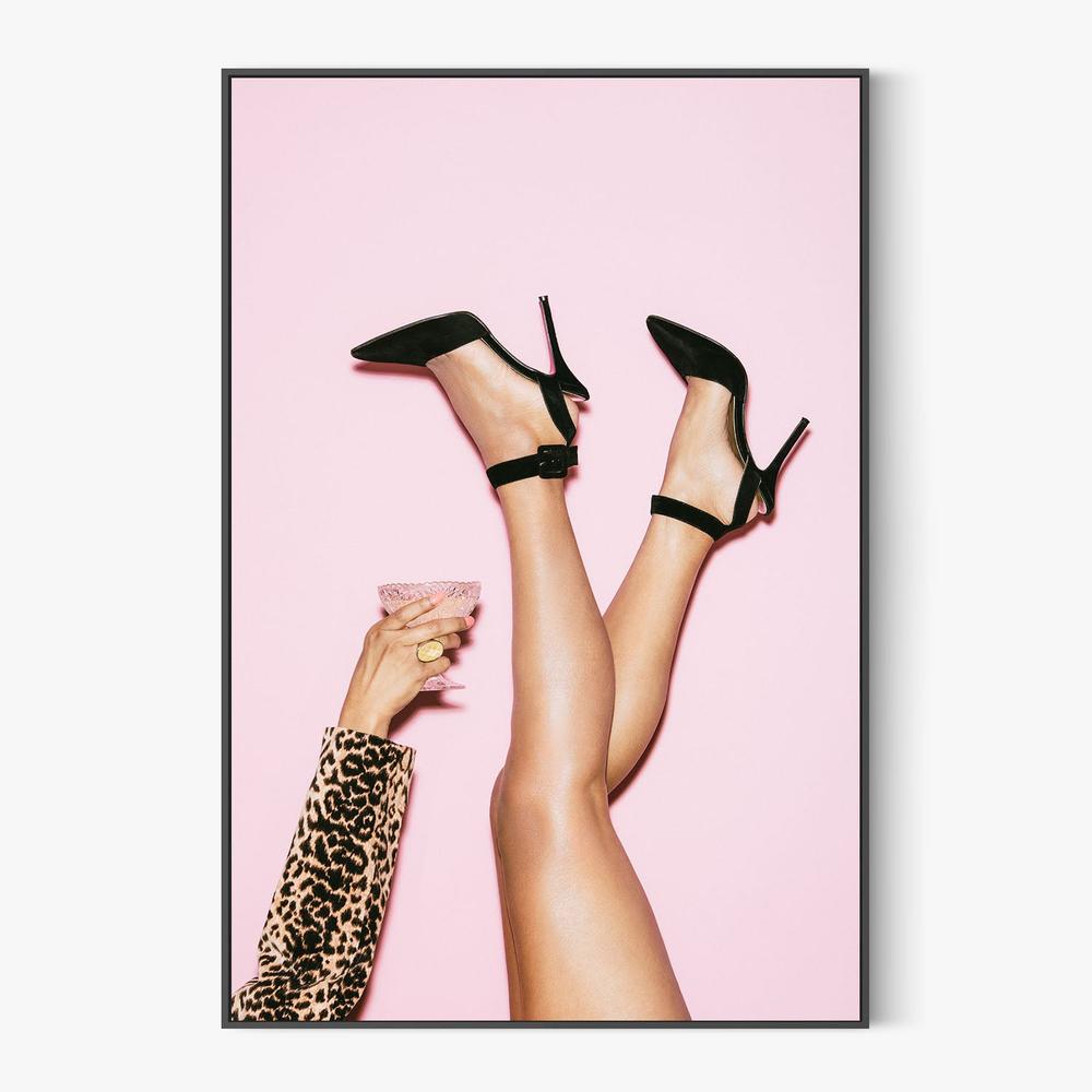 High Heels Pink Party-by-Pictufy Studio III-wall-art-print-canvas-poster-framed-Gioia