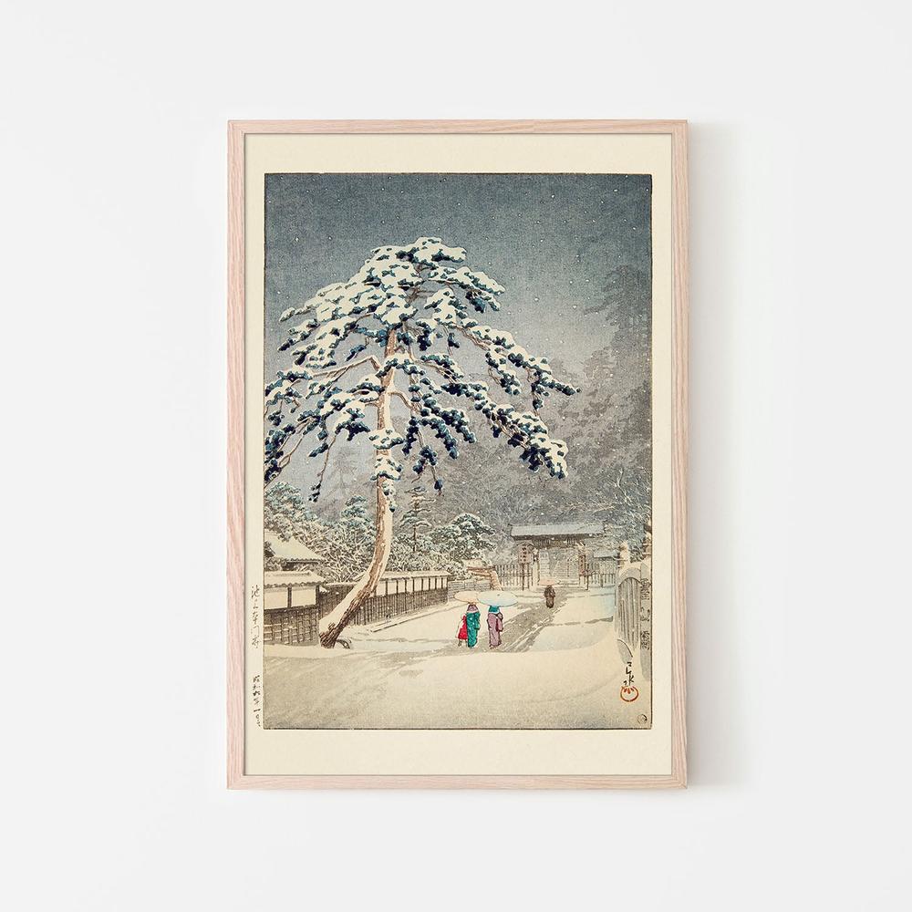 Ikegami Honmonji (honmon Temple Ikegami) 1931-by-Kawase Hasui-wall-art-print-canvas-poster-framed-Gioia
