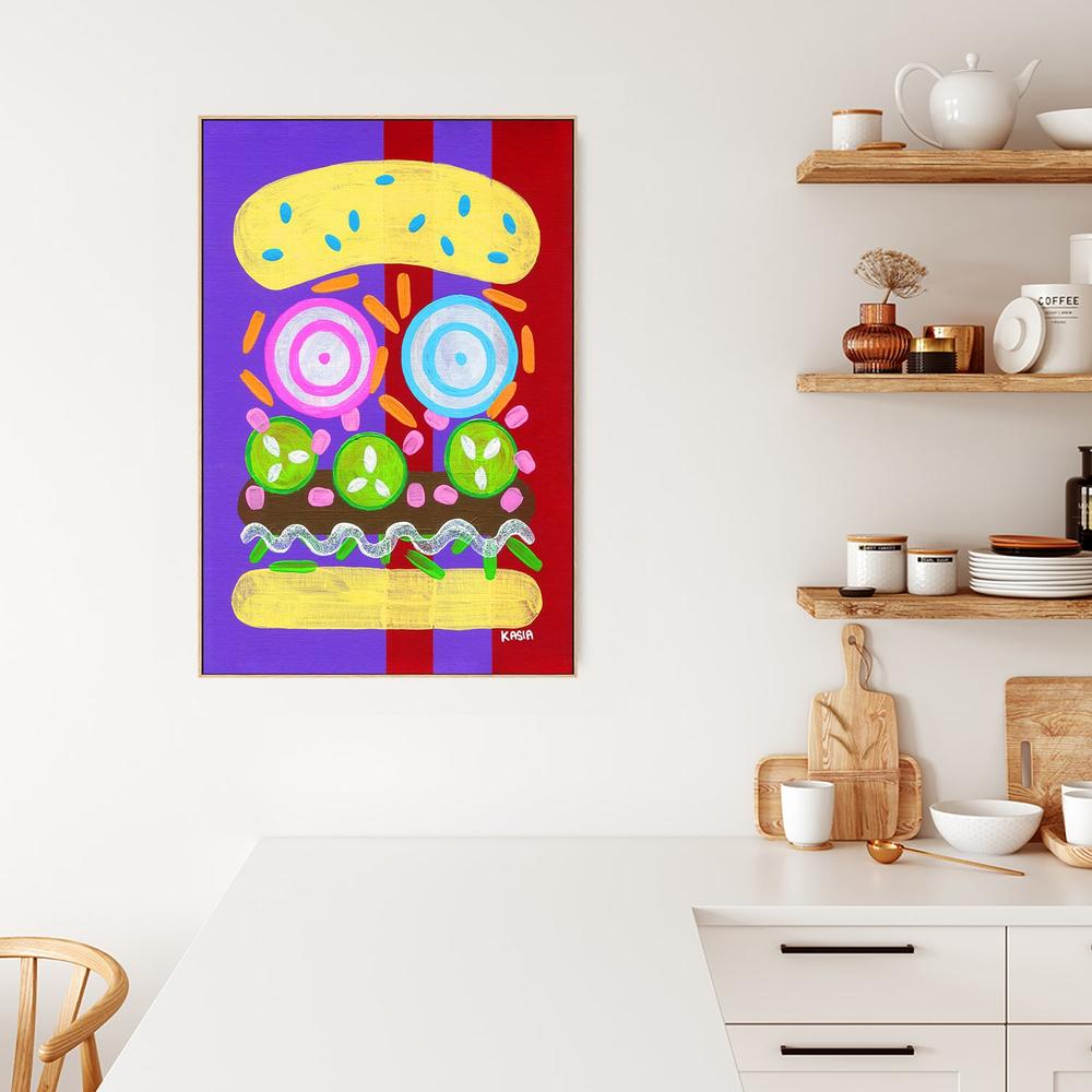 It's Giving Burger-by-Kasia Amanda-wall-art-print-canvas-poster-framed-Gioia