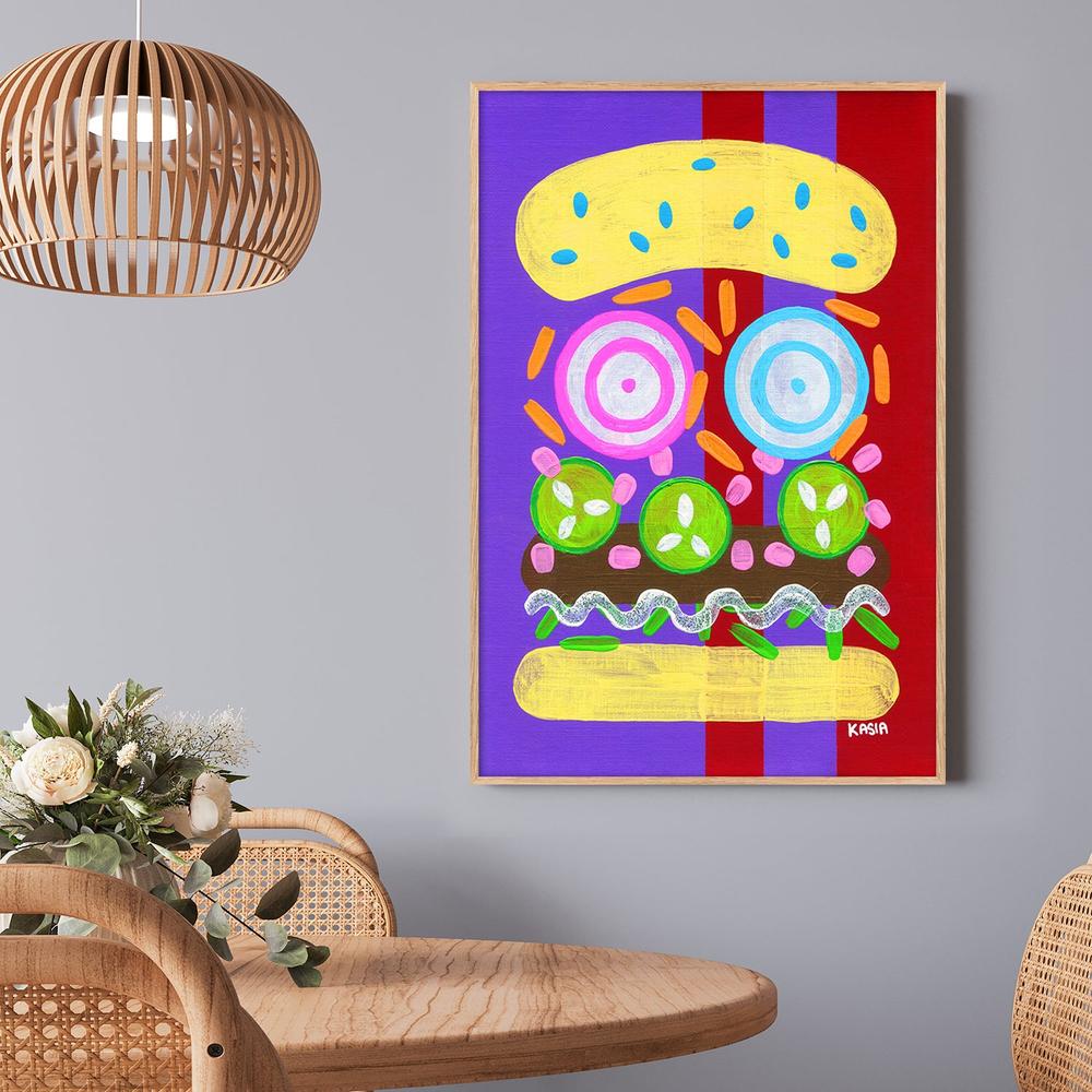 It's Giving Burger-by-Kasia Amanda-wall-art-print-canvas-poster-framed-Gioia