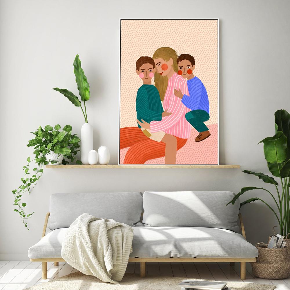 Joyful Family Hug-by-Bea Muller-wall-art-print-canvas-poster-framed-Gioia