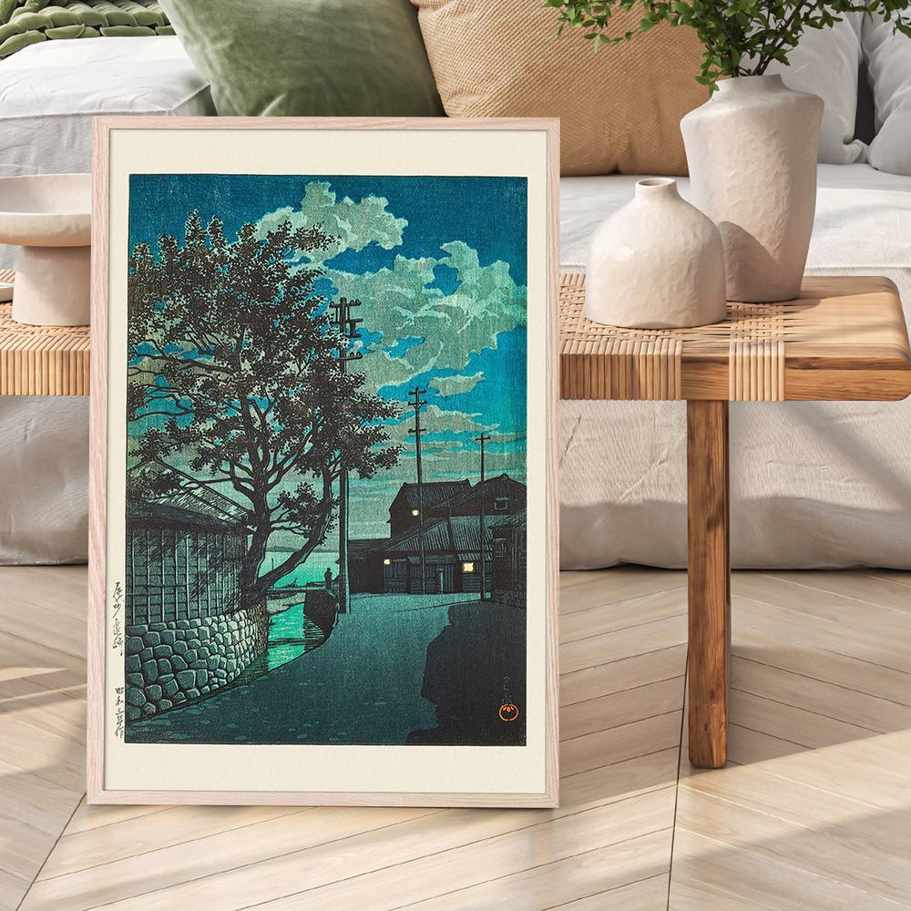 Kamezaki Bishu 1928-by-Kawase Hasui-wall-art-print-canvas-poster-framed-Gioia
