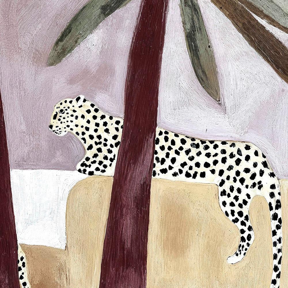 Leopard Palms, Burgundy tone-by-Lady Hana-wall-art-print-canvas-poster-framed-Gioia
