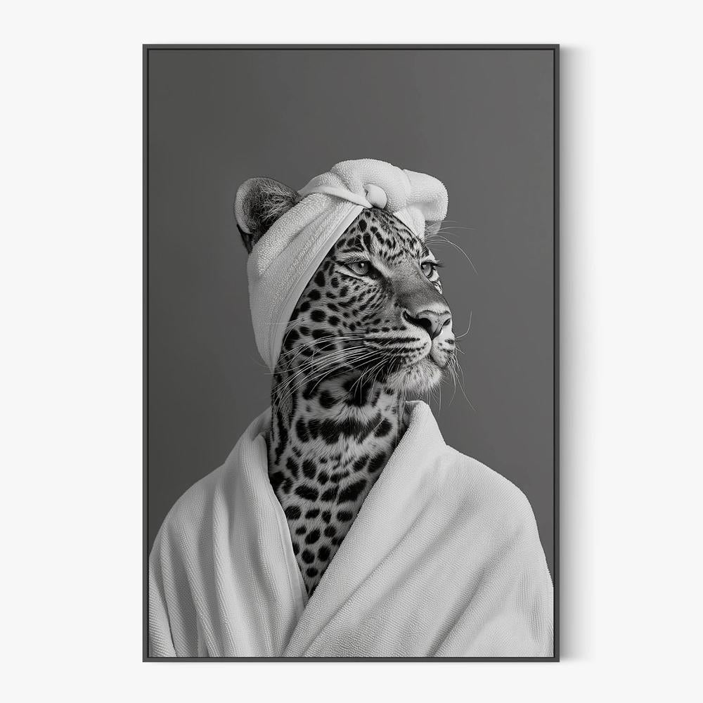 Leopard Spa Day-by-Niky Rahner-wall-art-print-canvas-poster-framed-Gioia