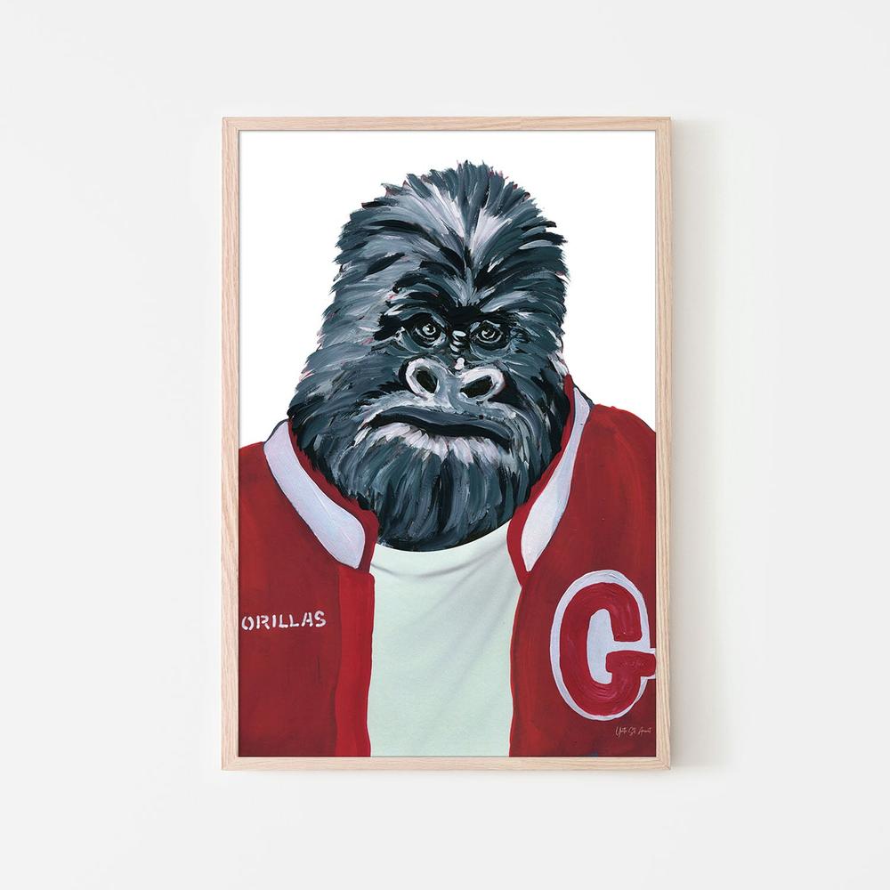 Letterman Gorilla-by-Yvette St. Amant-wall-art-print-canvas-poster-framed-Gioia