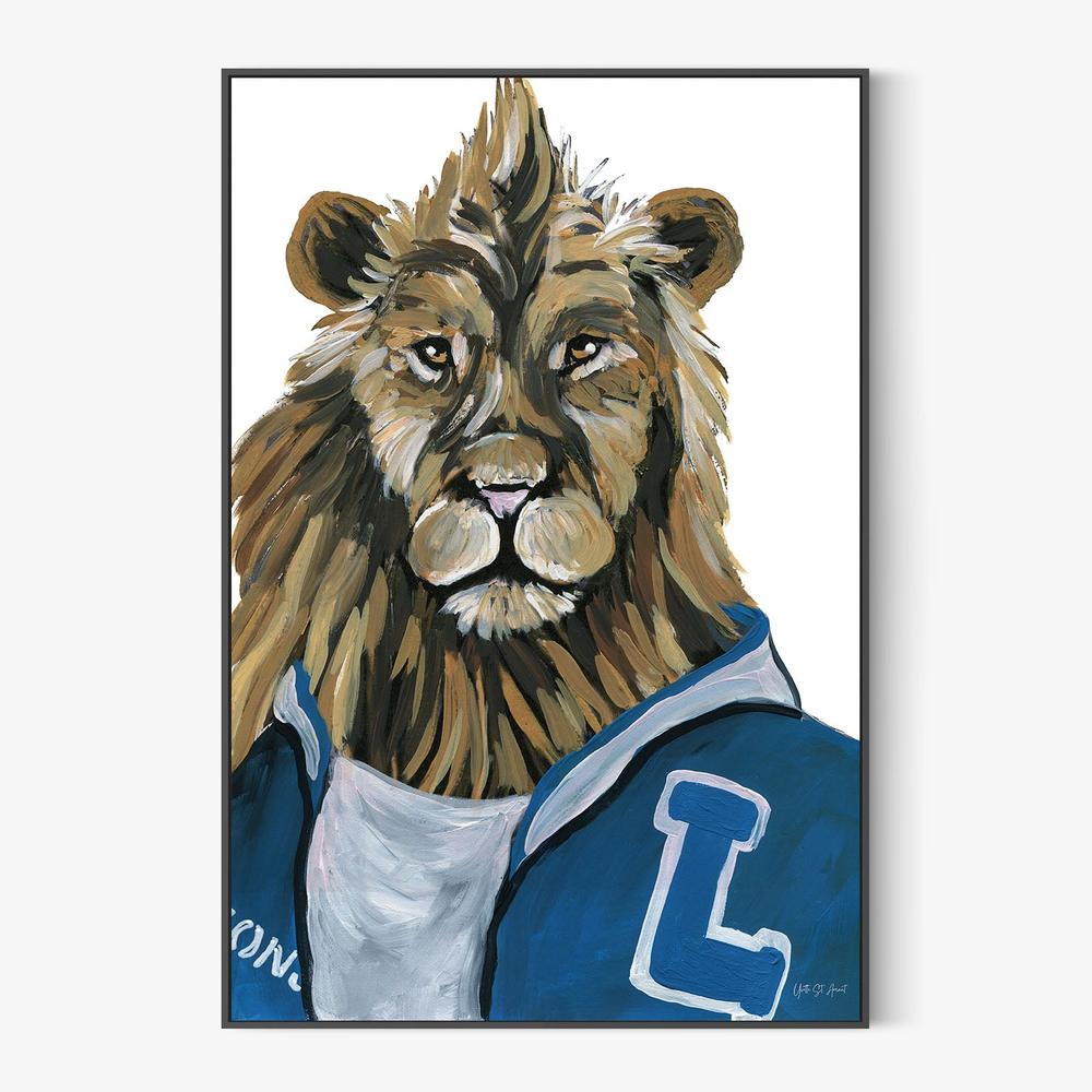Letterman Lion-by-Yvette St. Amant-wall-art-print-canvas-poster-framed-Gioia