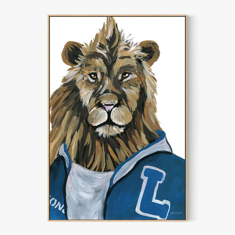 Letterman Lion-by-Yvette St. Amant-wall-art-print-canvas-poster-framed-Gioia
