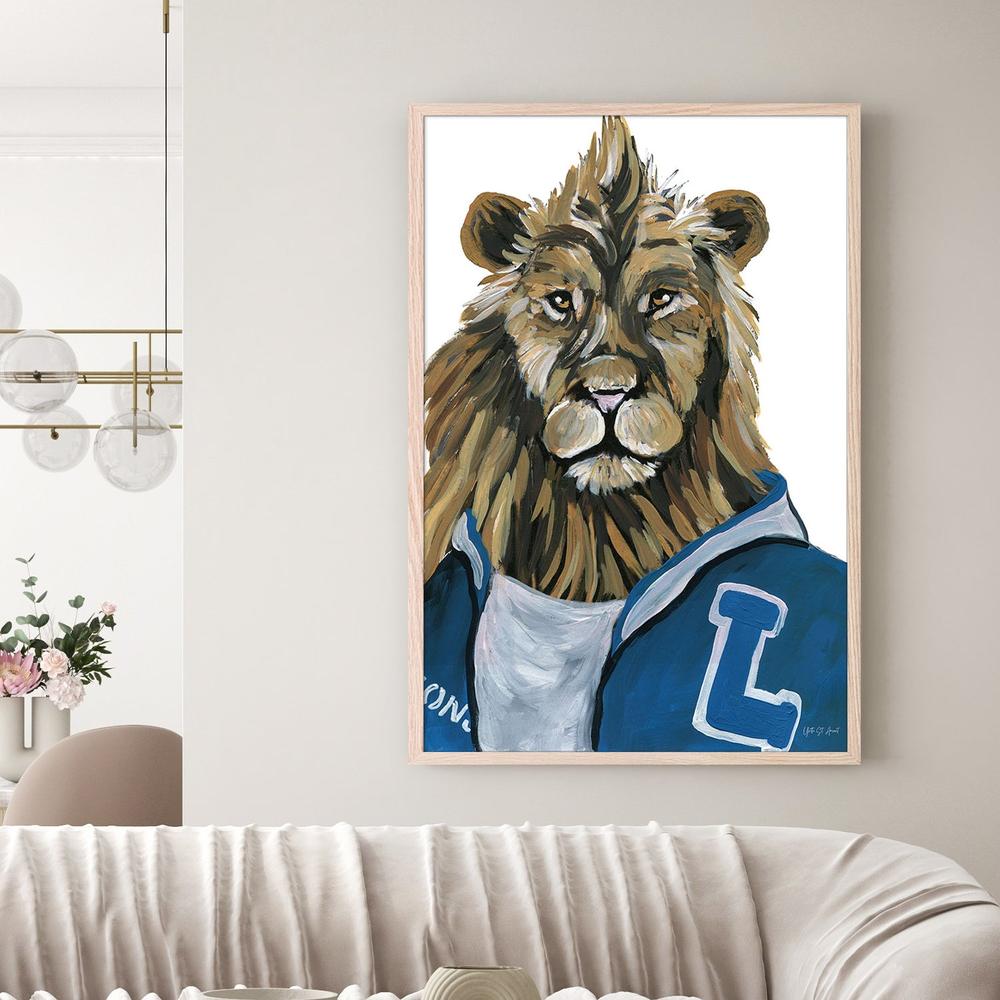 Letterman Lion-by-Yvette St. Amant-wall-art-print-canvas-poster-framed-Gioia