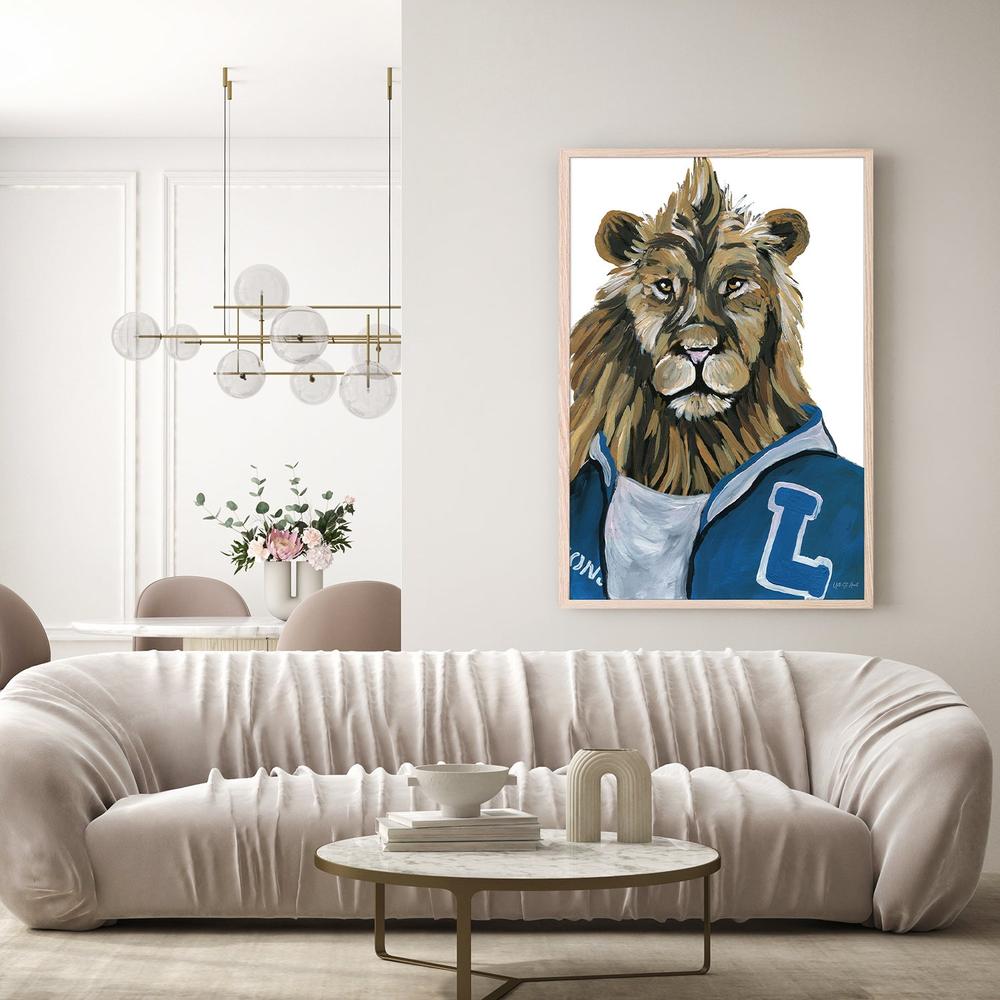 Letterman Lion-by-Yvette St. Amant-wall-art-print-canvas-poster-framed-Gioia
