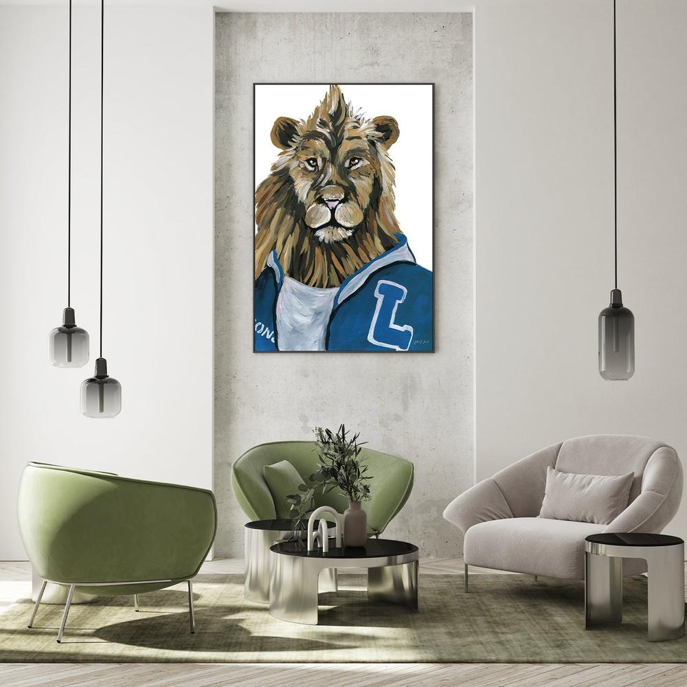 Letterman Lion-by-Yvette St. Amant-wall-art-print-canvas-poster-framed-Gioia
