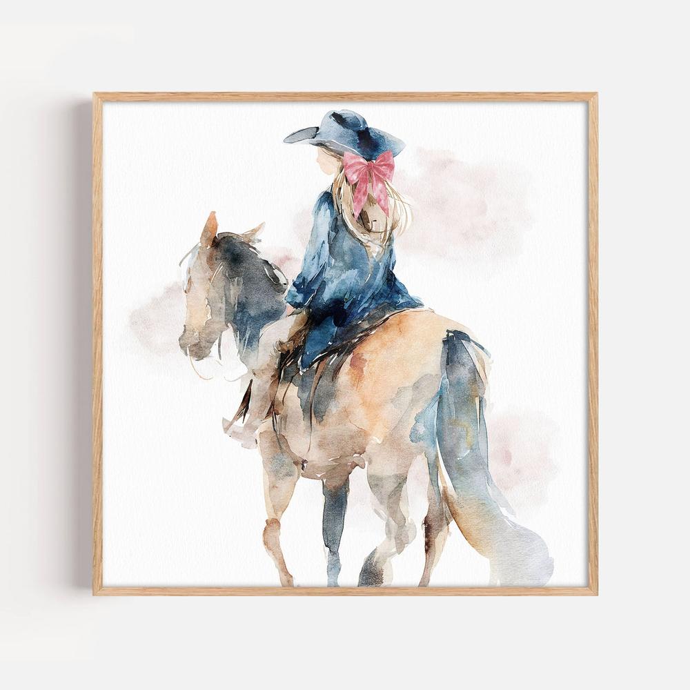 Little Cowgirl-by-Gioia Template-wall-art-print-canvas-poster-framed-Gioia