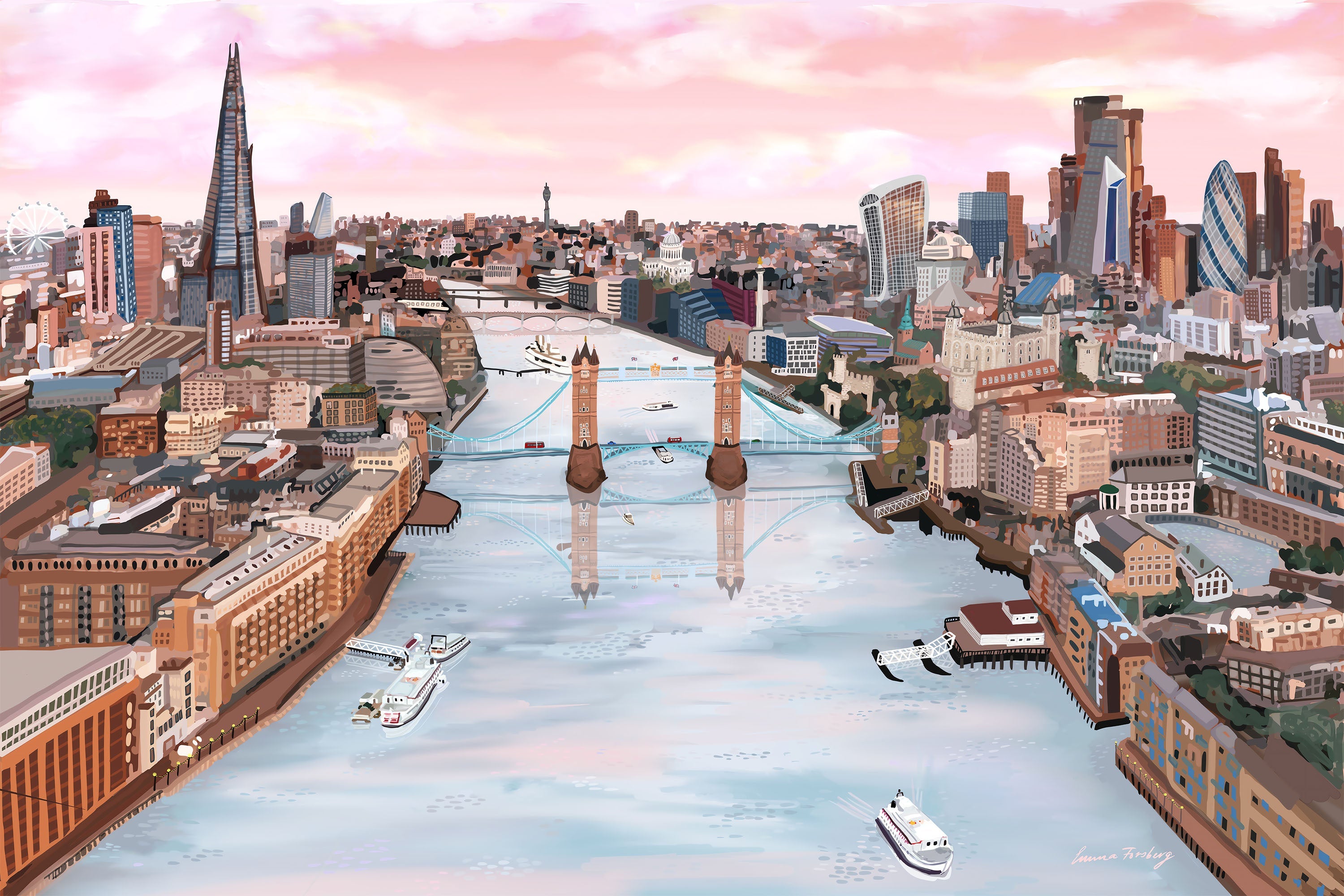 London Glow-by-Emma Forsberg-wall-art-print-canvas-poster-framed-Gioia