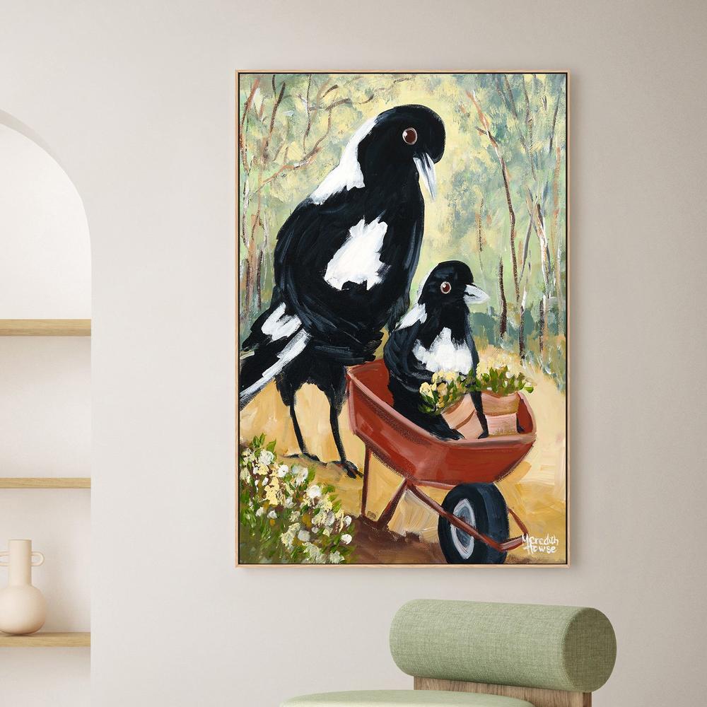 Magpie Garden-by-Meredith Howse-wall-art-print-canvas-poster-framed-Gioia
