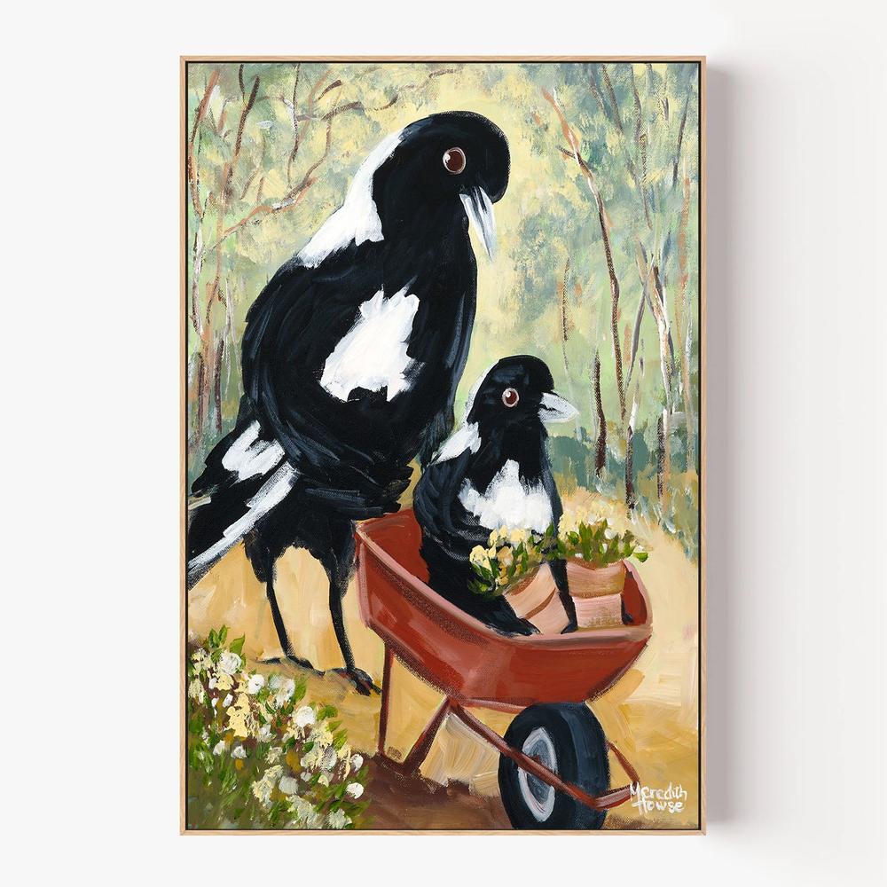 Magpie Garden-by-Meredith Howse-wall-art-print-canvas-poster-framed-Gioia