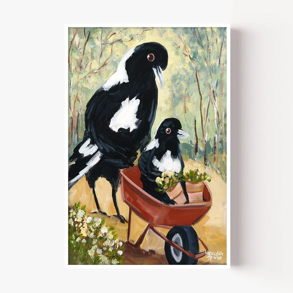 Magpie Garden-by-Meredith Howse-wall-art-print-canvas-poster-framed-Gioia