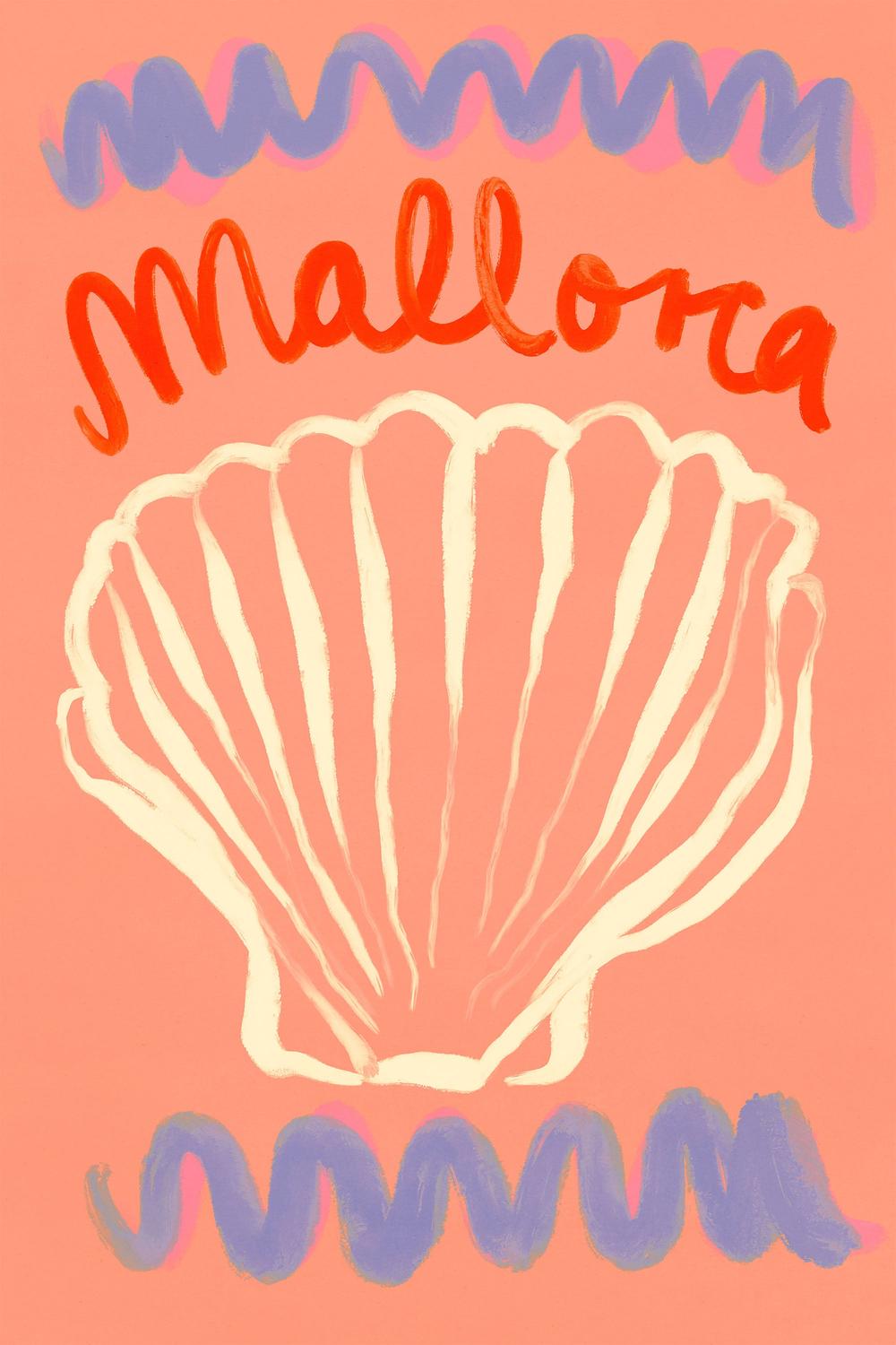 Mallorca (seashell)-by-Treechild-wall-art-print-canvas-poster-framed-Gioia
