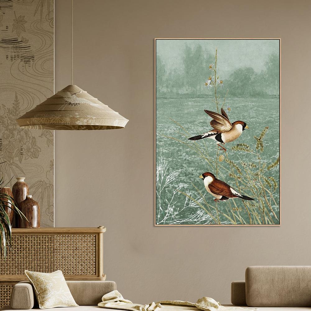 wall-art-print-canvas-poster-framed-Meadow Finches Flying-2
