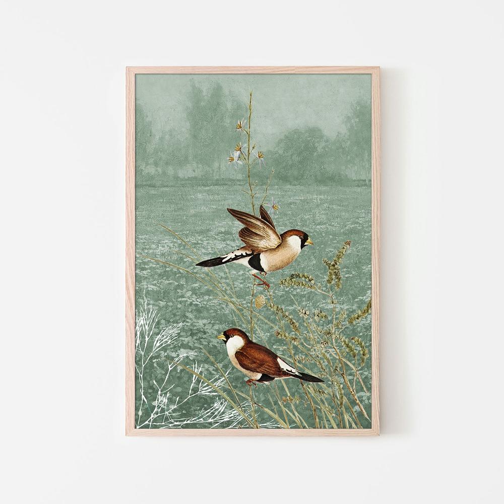 wall-art-print-canvas-poster-framed-Meadow Finches Flying-6