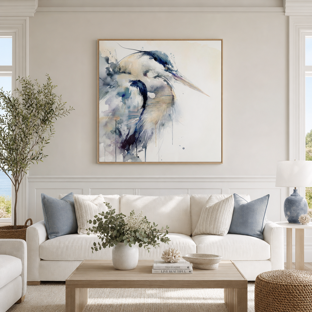 Coastal Serenity Blue Heron