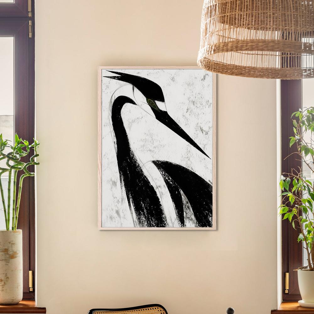 Minimalist Heron-by-Jordão de Abreu-wall-art-print-canvas-poster-framed-Gioia