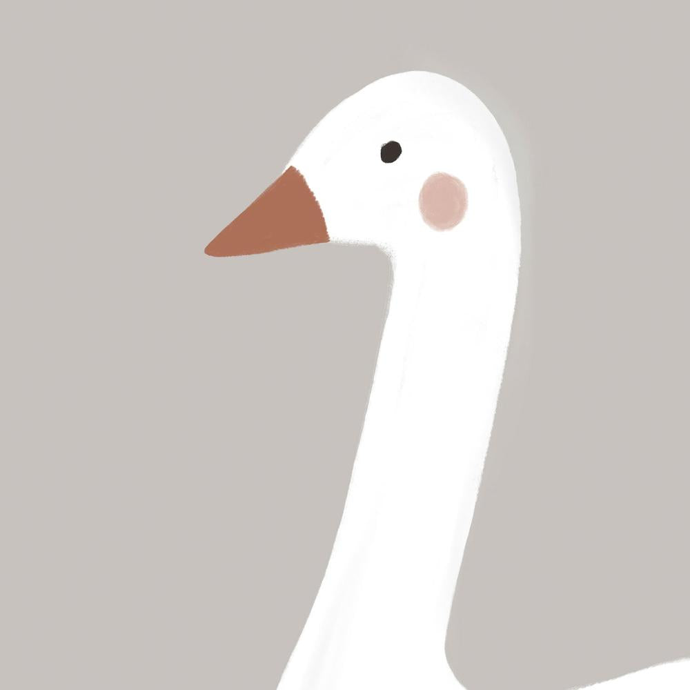 Minimalist White Goose-by-Menina Lisboa-wall-art-print-canvas-poster-framed-Gioia