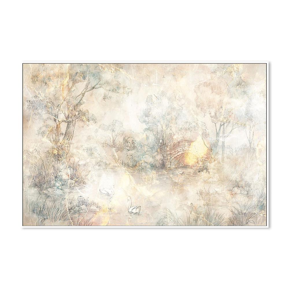 wall-art-print-canvas-poster-framed-Misty Lake Swans-5