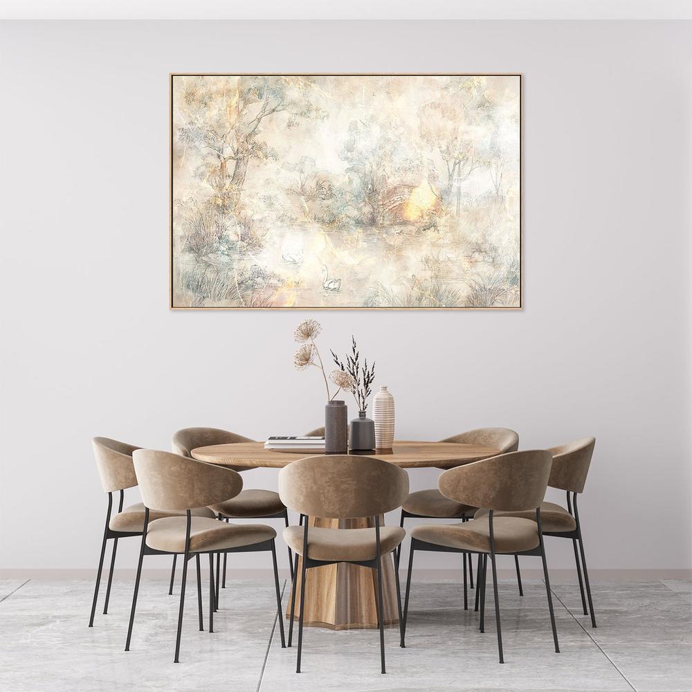 wall-art-print-canvas-poster-framed-Misty Lake Swans-9