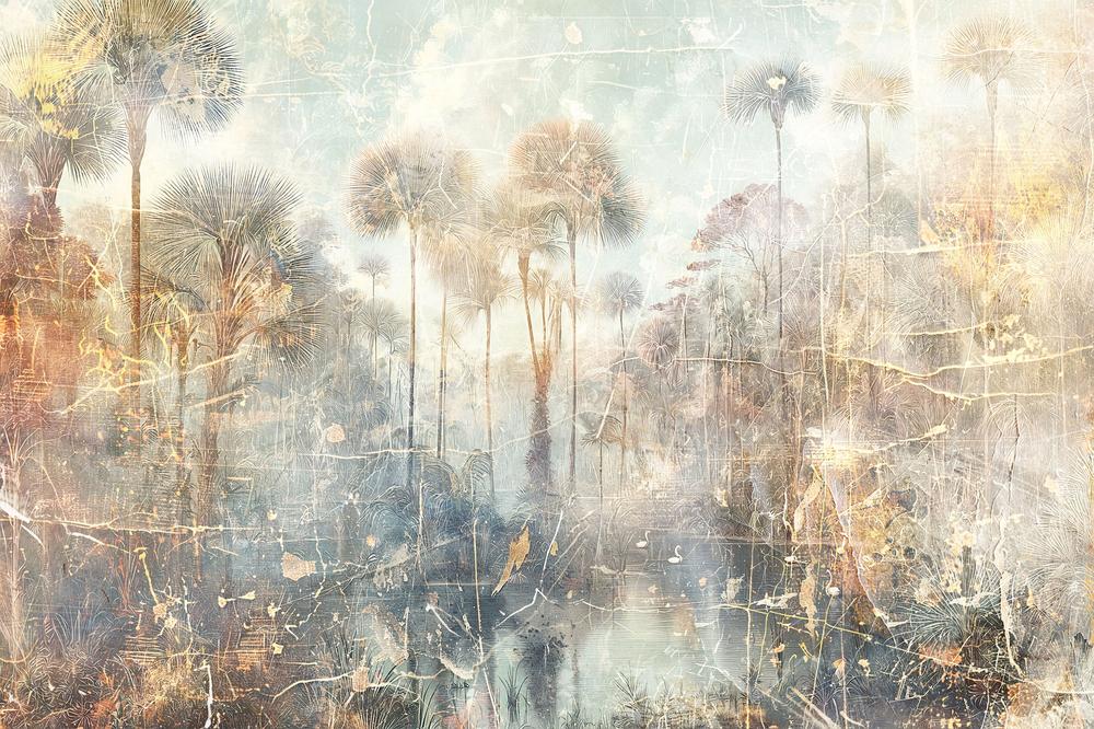 Misty Palm Wetlands-by-Rafal Kulik-wall-art-print-canvas-poster-framed-Gioia