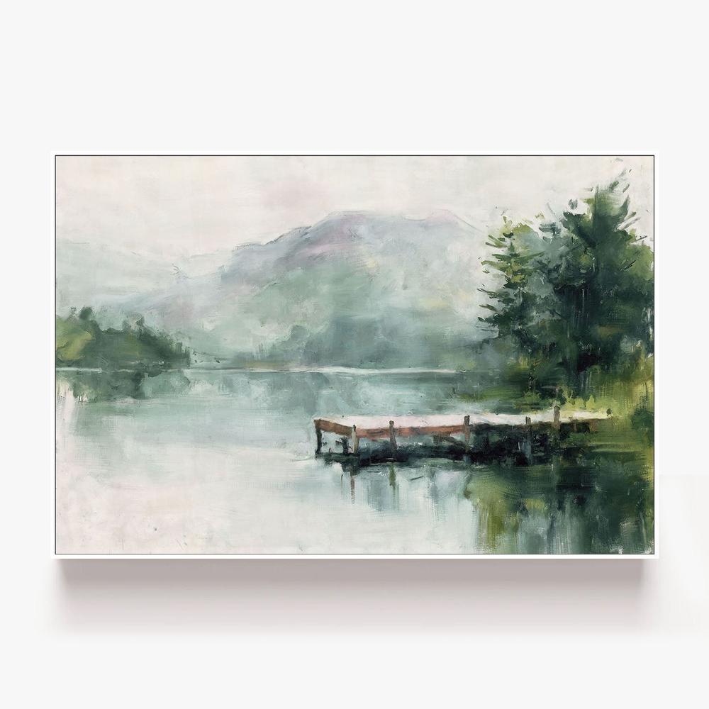 Morning on the Lake-by-Nina Blue-wall-art-print-canvas-poster-framed-Gioia