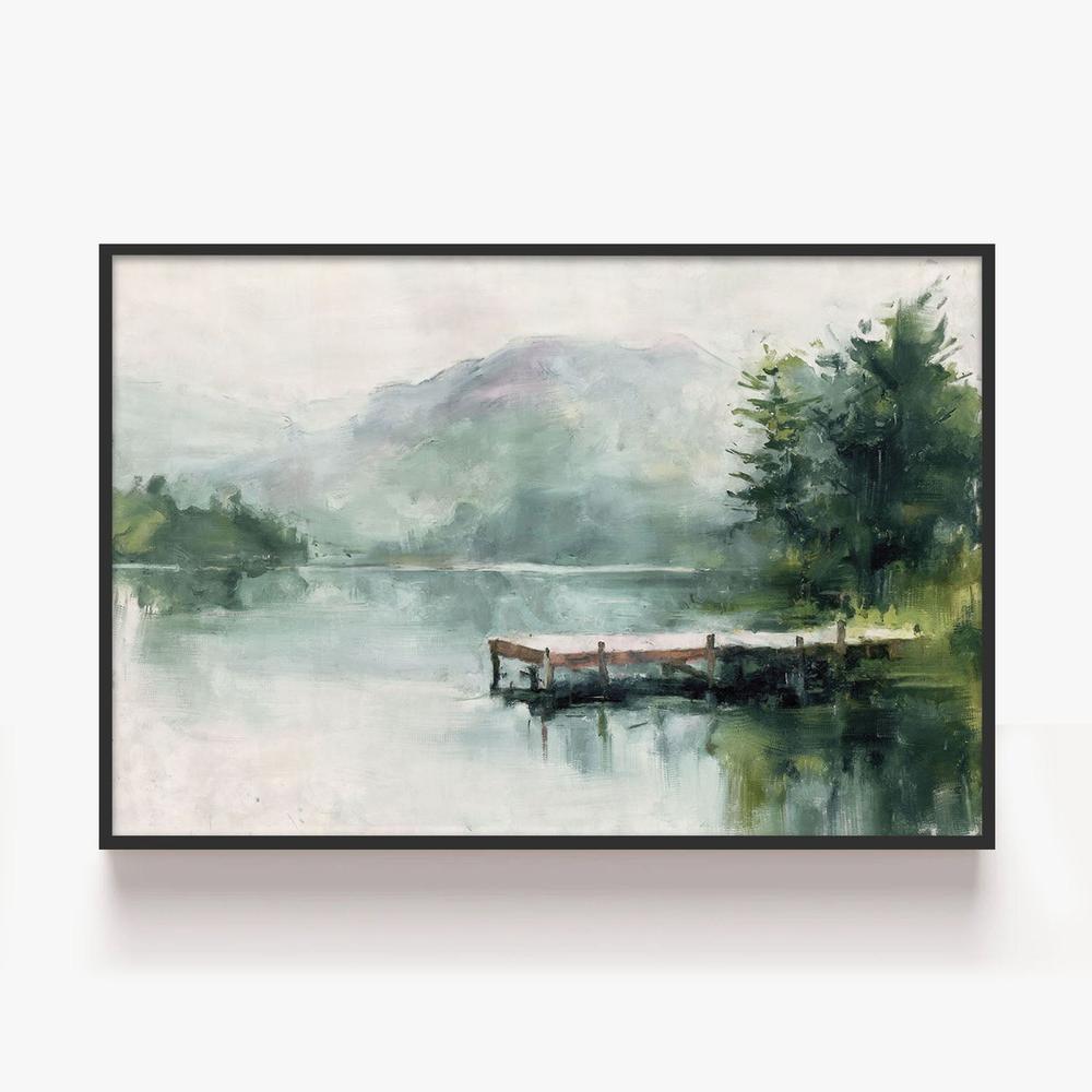 Morning on the Lake-by-Nina Blue-wall-art-print-canvas-poster-framed-Gioia