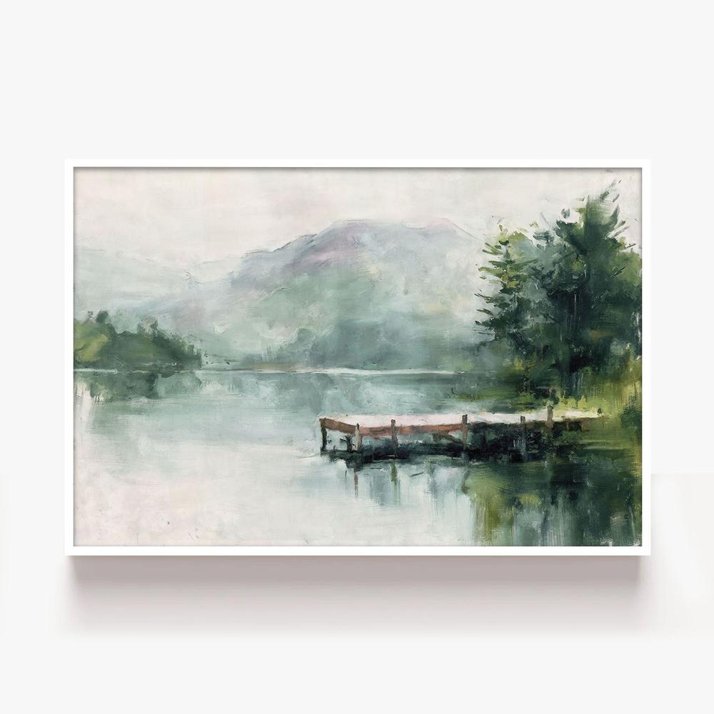 Morning on the Lake-by-Nina Blue-wall-art-print-canvas-poster-framed-Gioia