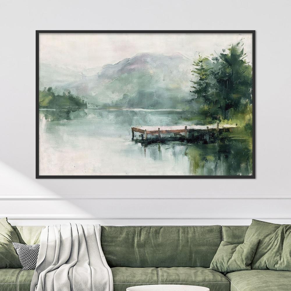 Morning on the Lake-by-Nina Blue-wall-art-print-canvas-poster-framed-Gioia