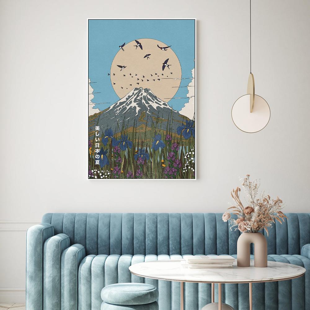 Mount Fuji Summer Swallows-by-Nicholas-wall-art-print-canvas-poster-framed-Gioia