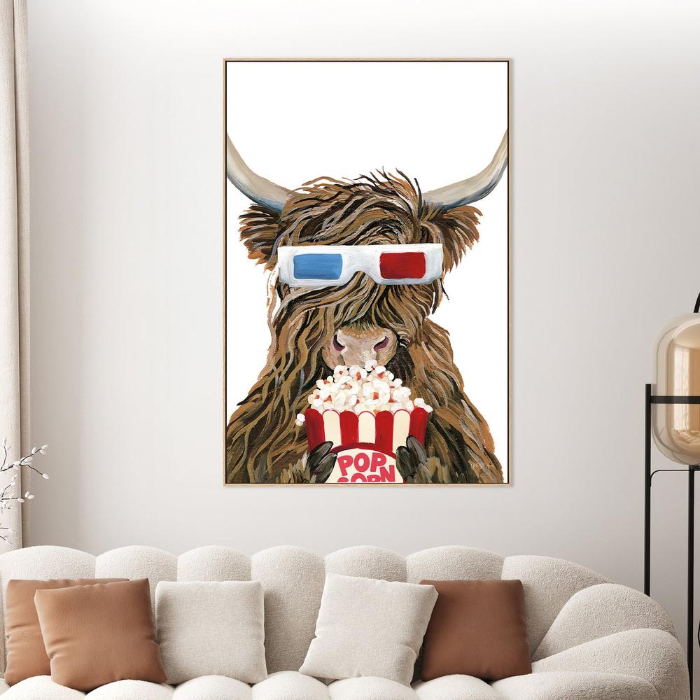 Movie Cow Popcorn-by-Yvette St. Amant-wall-art-print-canvas-poster-framed-Gioia
