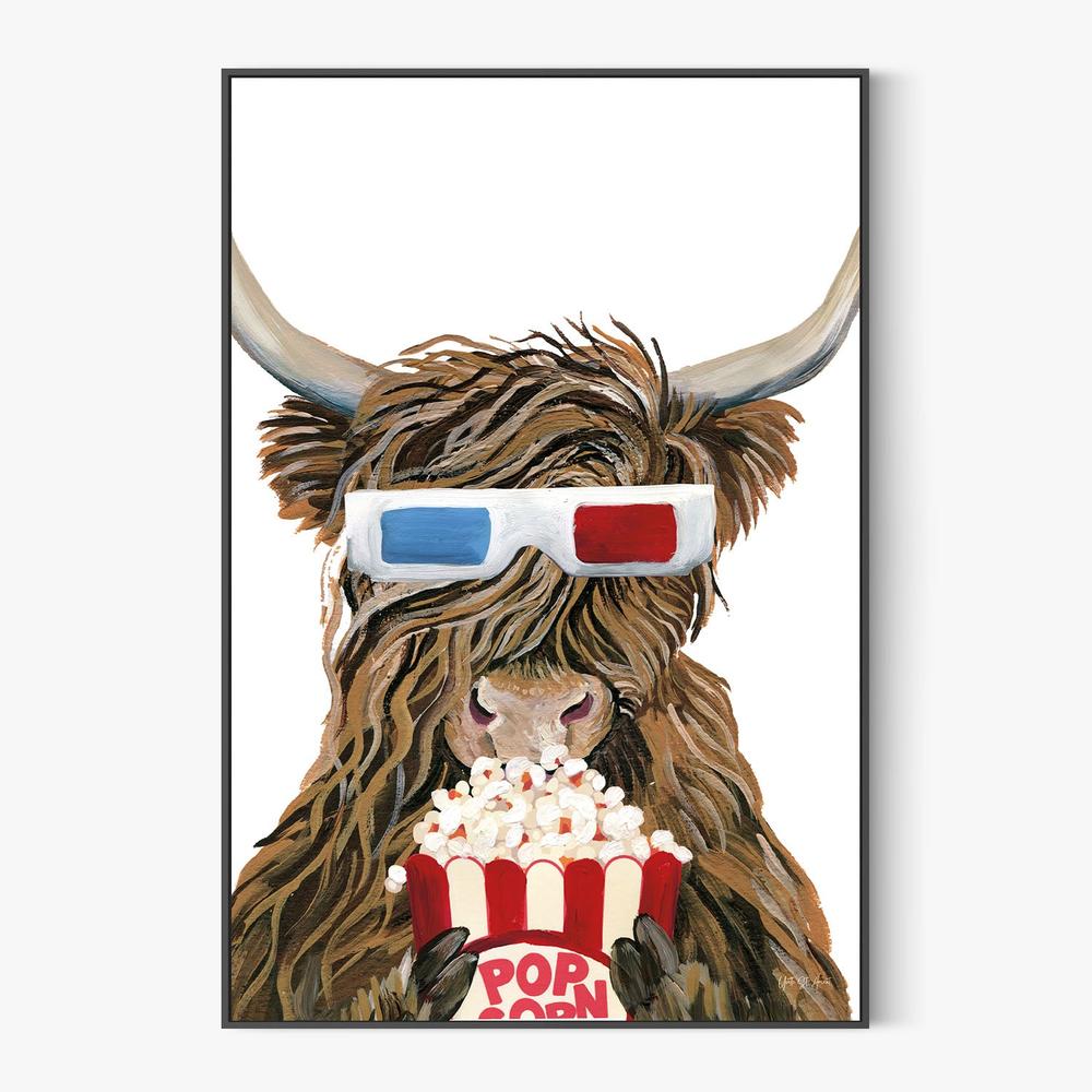 Movie Cow Popcorn-by-Yvette St. Amant-wall-art-print-canvas-poster-framed-Gioia