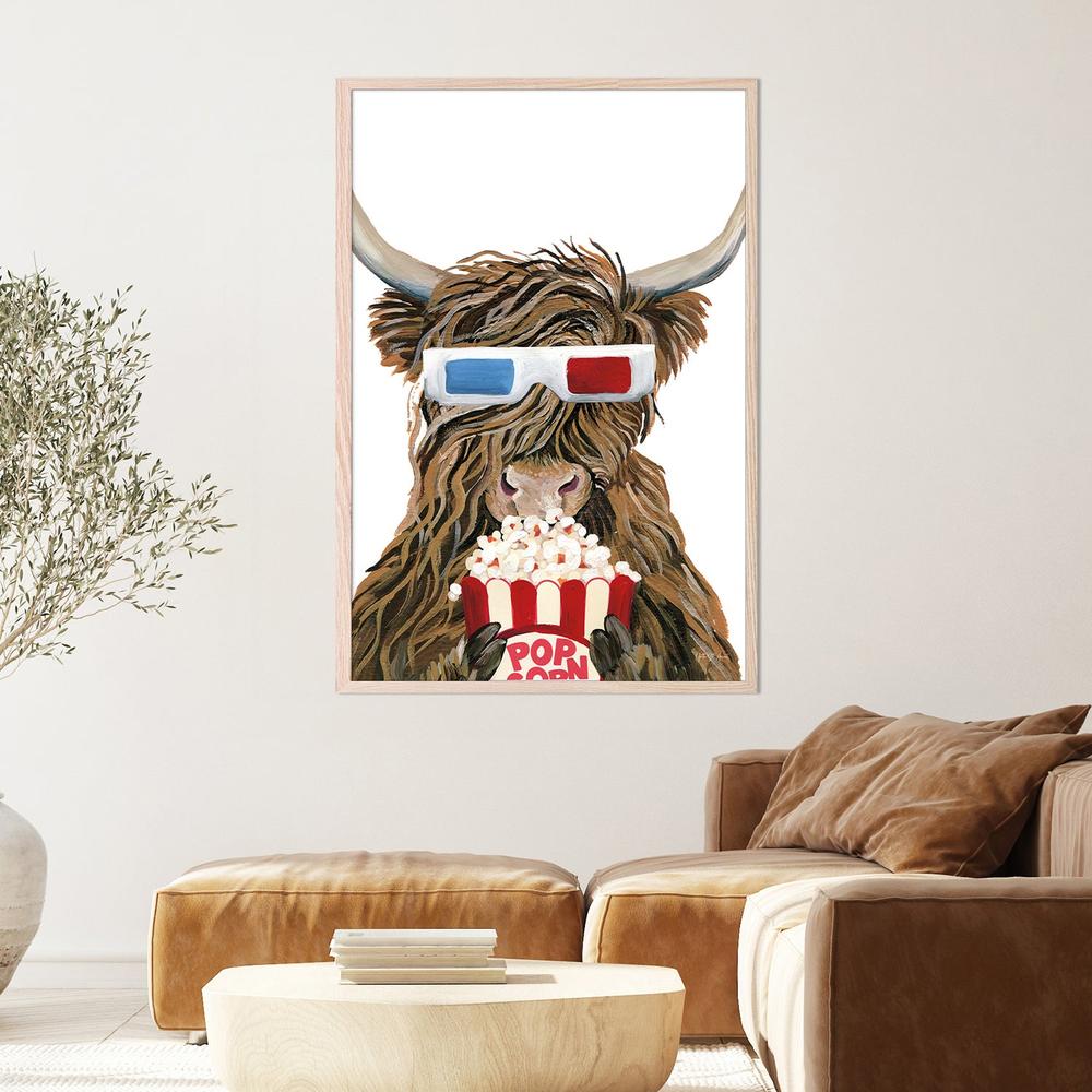 Movie Cow Popcorn-by-Yvette St. Amant-wall-art-print-canvas-poster-framed-Gioia