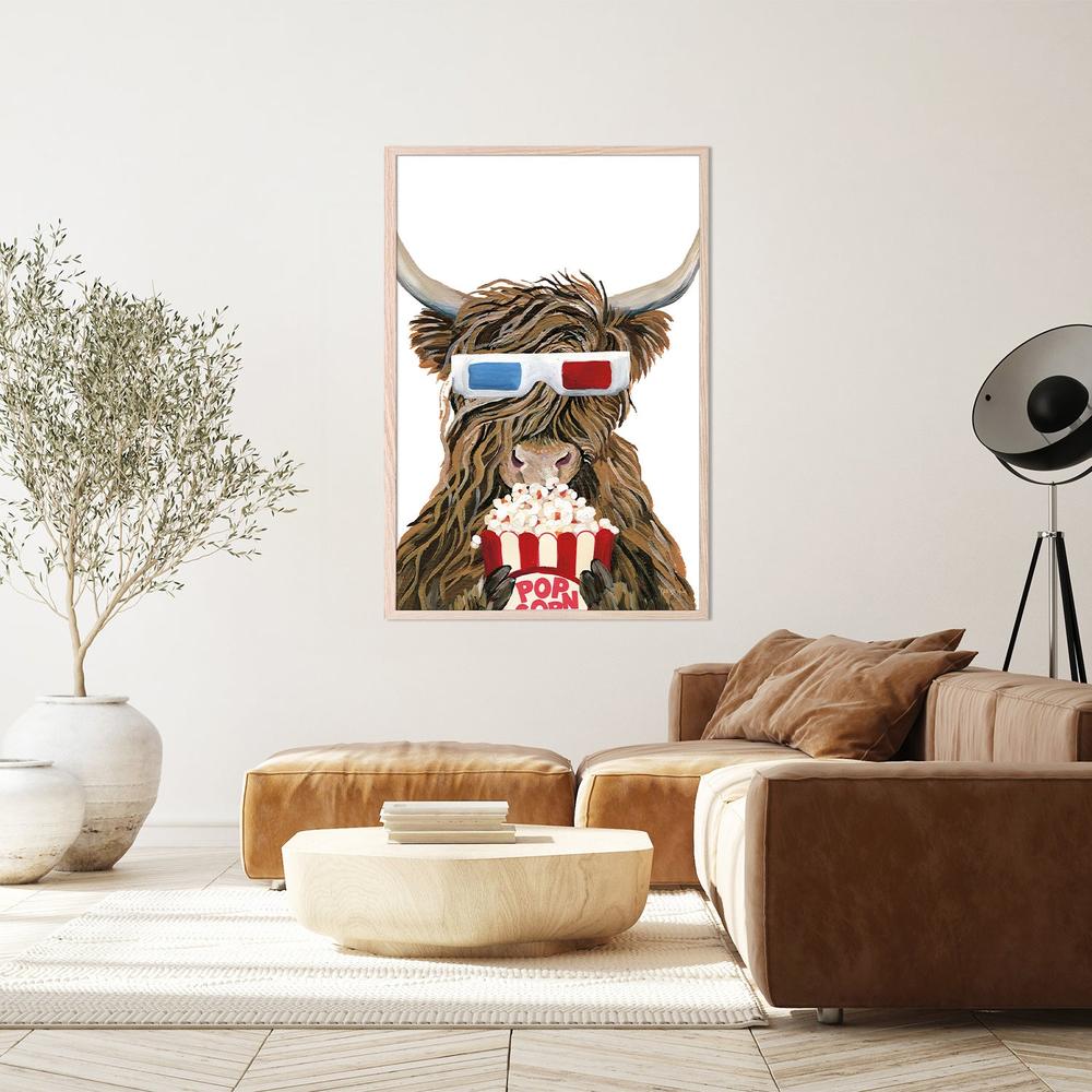 Movie Cow Popcorn-by-Yvette St. Amant-wall-art-print-canvas-poster-framed-Gioia