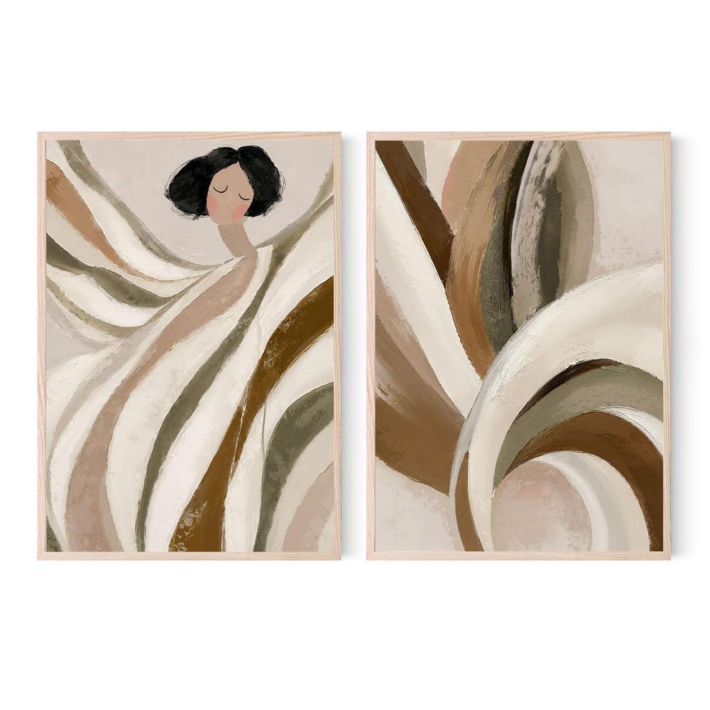 Mrs Joy & Mrs Joy, Abstract, Set Of 2-by-Bella Eve-wall-art-print-canvas-poster-framed-Gioia