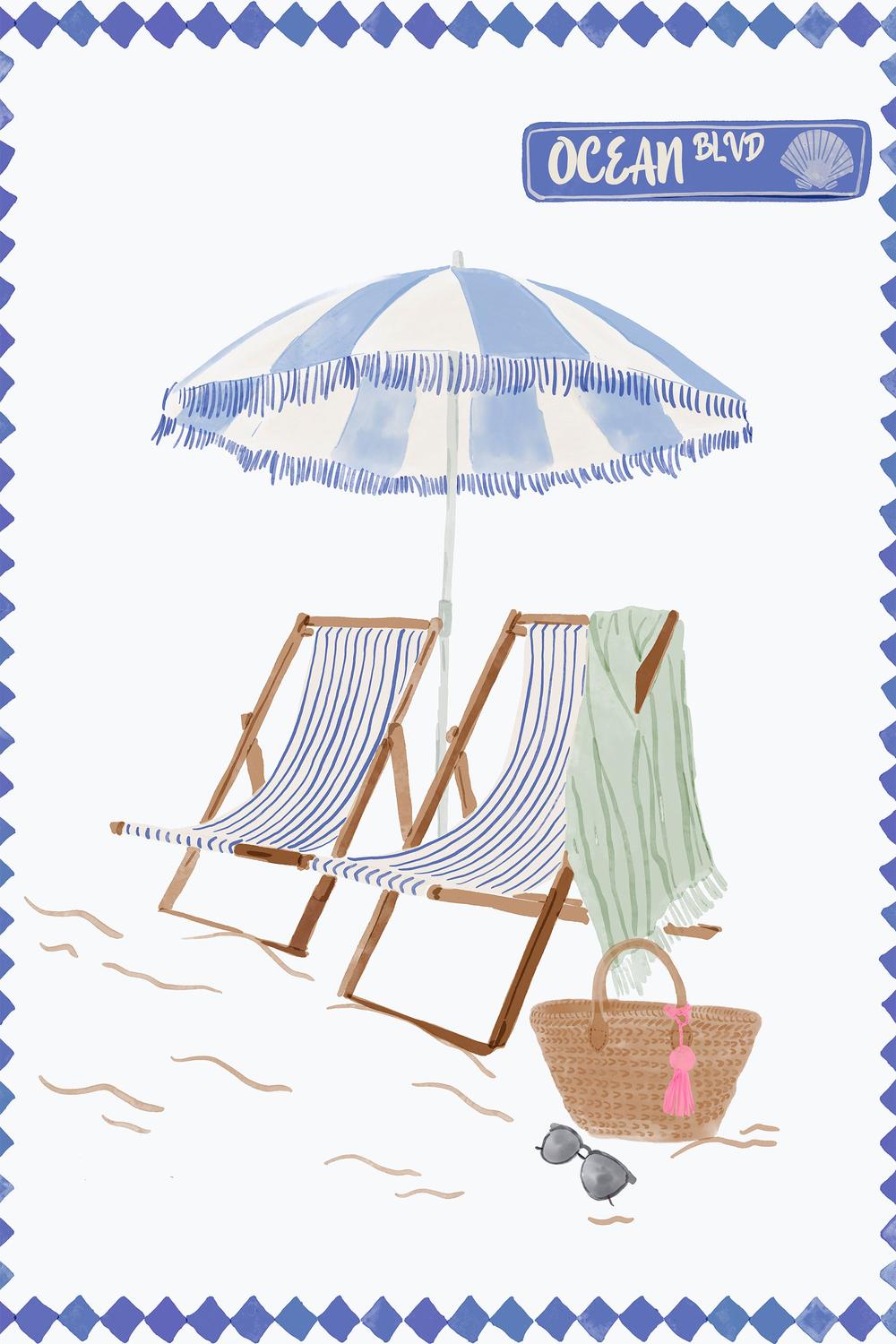 Ocean Boulevard Beach Day-by-Radhika Modi-wall-art-print-canvas-poster-framed-Gioia